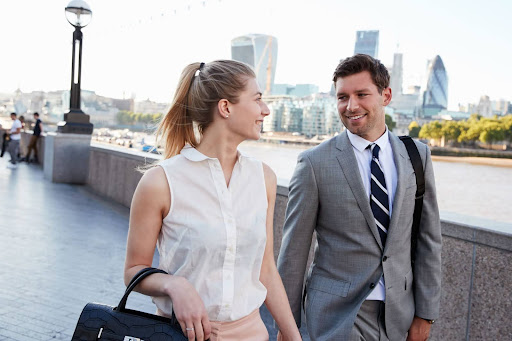 The Business Side of Pimlico; couple walking together